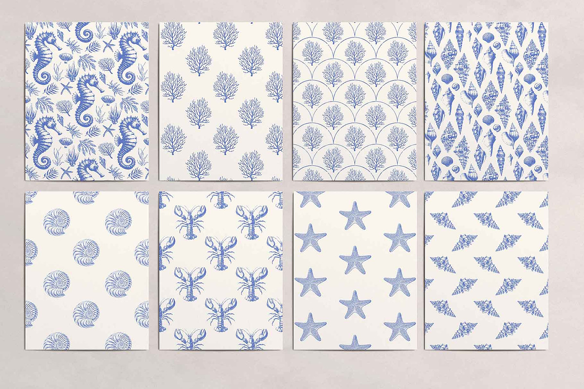 Undersea world seamless patterns, a Pattern Graphic by Anatartan Design (Photo 4 of 7)