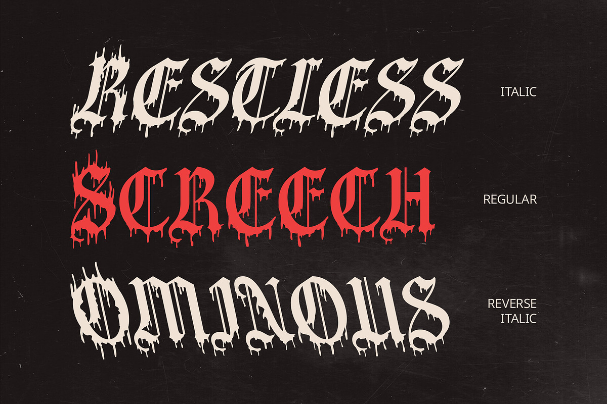CS Nemesis – Black Metal Font, a Blackletter Font by Craft Supply Co. (Photo 3 of 8)