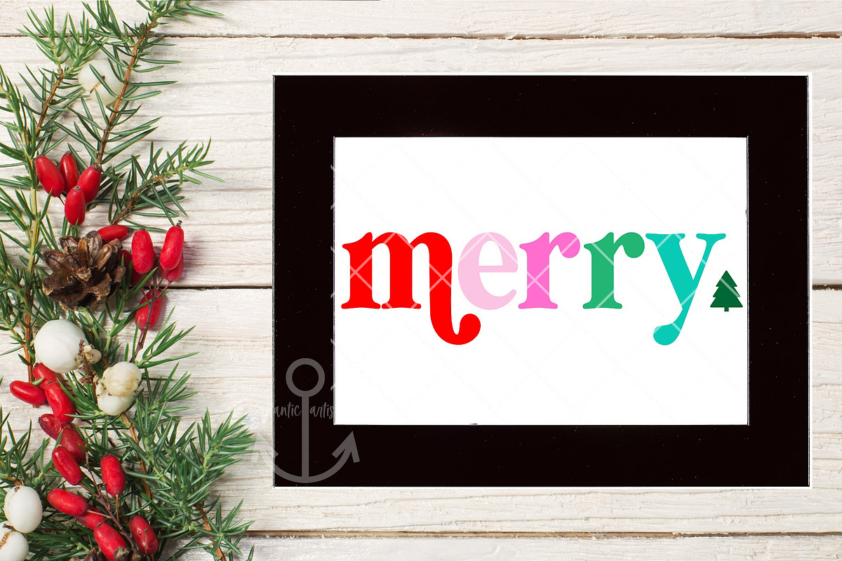 Colorful merry SVG, PNG Christmas, an Object Graphic by Atlantic Artistry (Photo 2 of 3)