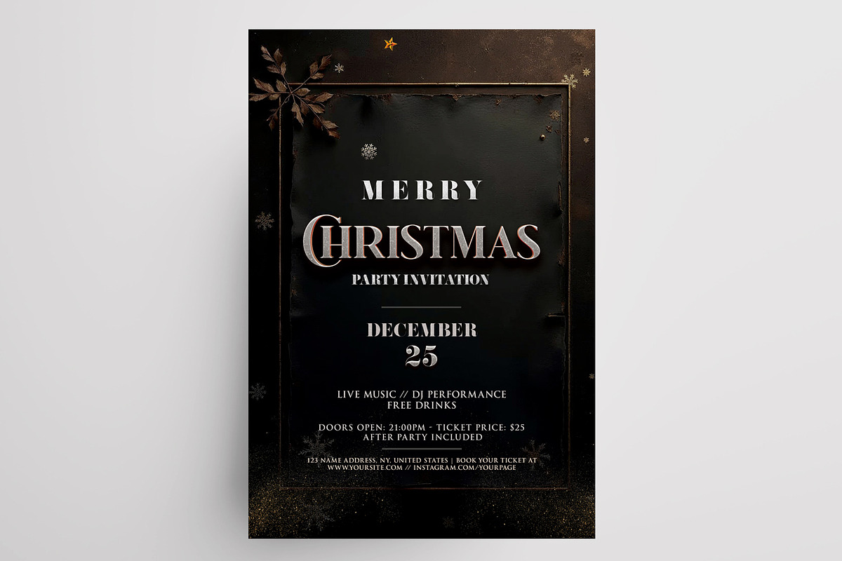 2 Christmas Elegant-Vintage Flyers, a Flyer Template by PixelsDesign (Photo 3 of 3)