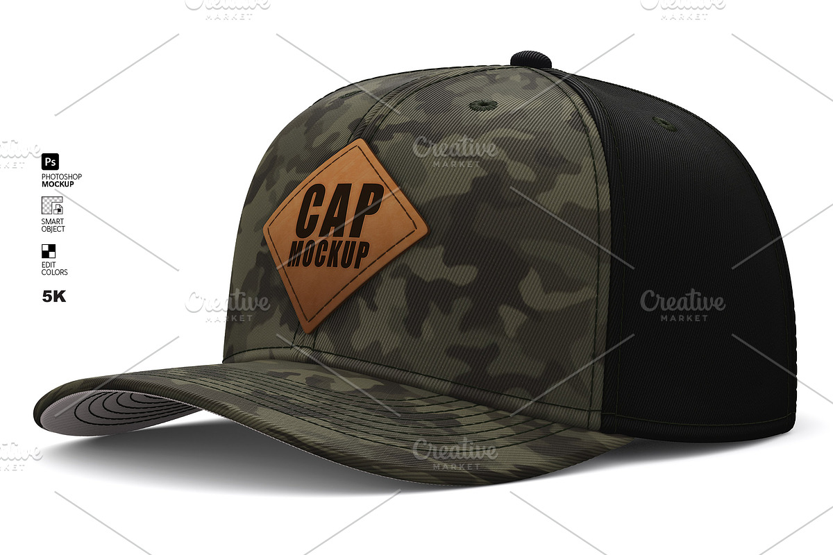 6-Panel Cap Mockup - Full Fabric PSD, a Hat Mockup by LESZ Design (Photo 9 of 12)
