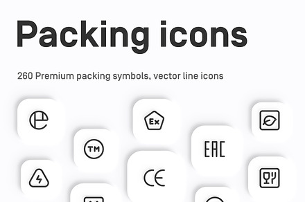 Packaging Symbols, vector line icons