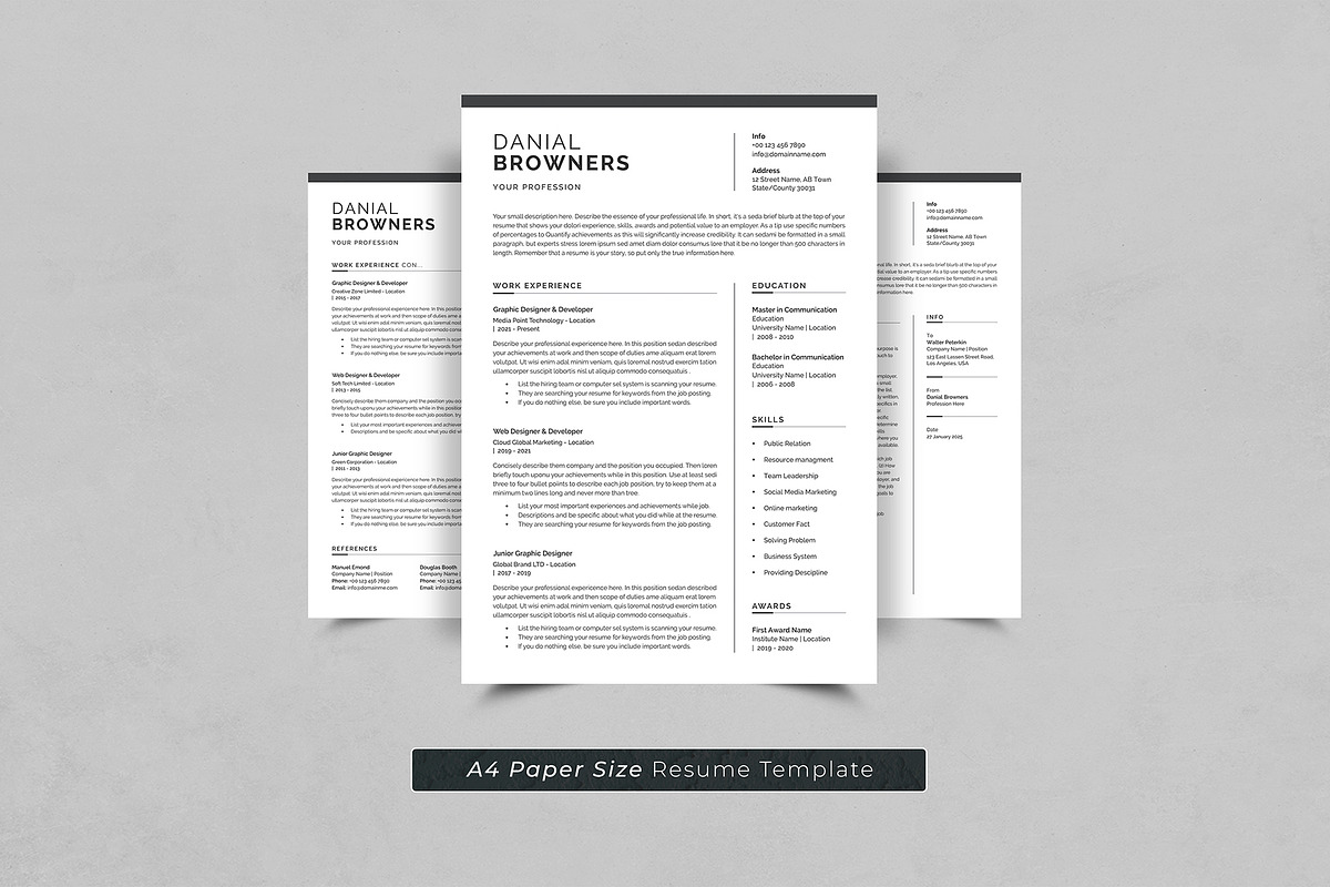 Resume Template, a Resume Template by DesignDevisers (Photo 5 of 12)