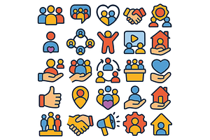 Community and People Icons, an Object Graphic by RT Studio
