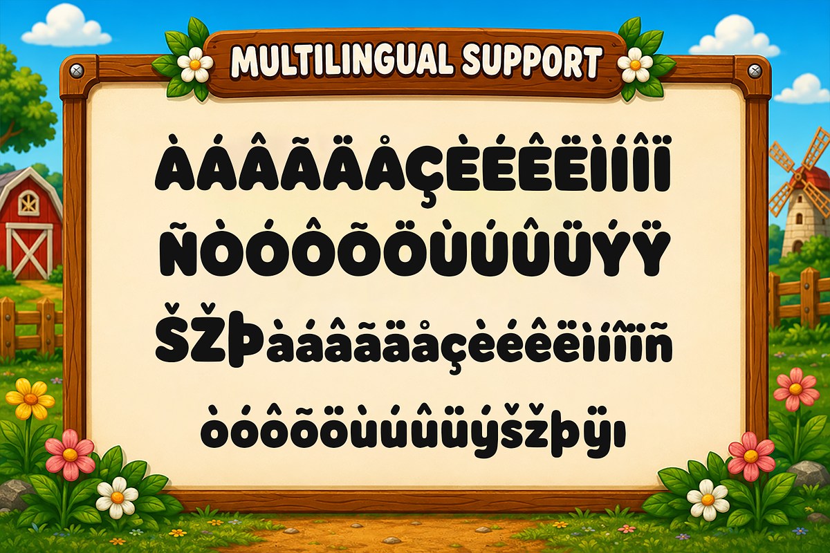 Barnyard Bubble - Kids Display Font, a Handwritten Font by overlaytemplates (Photo 5 of 5)