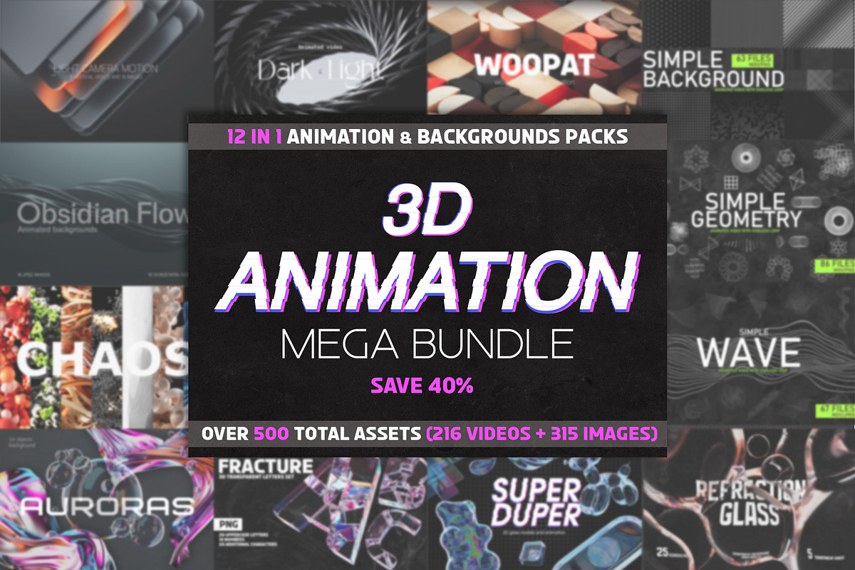 3D Animation Mega Bundle, a Texture Graphic by Mio Buono (Photo 1 of 90)