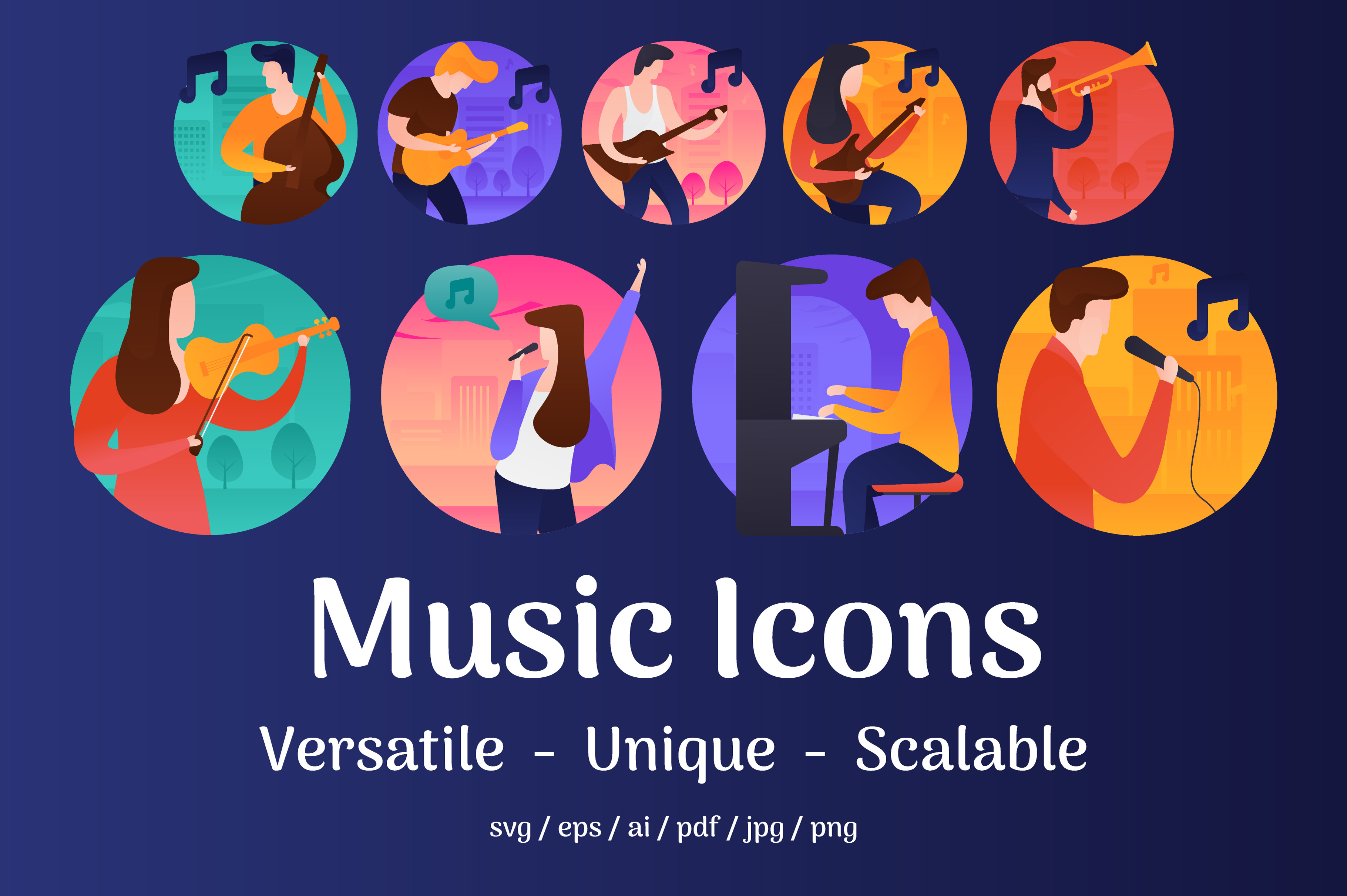 60 Music Vector Icons, an Icon by Vectors Market