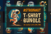 Astronaut t-shirt bundle. 20 vector, a Technology Illustration by Fractal fonts & graphics (Thumbnail 1 of 21)