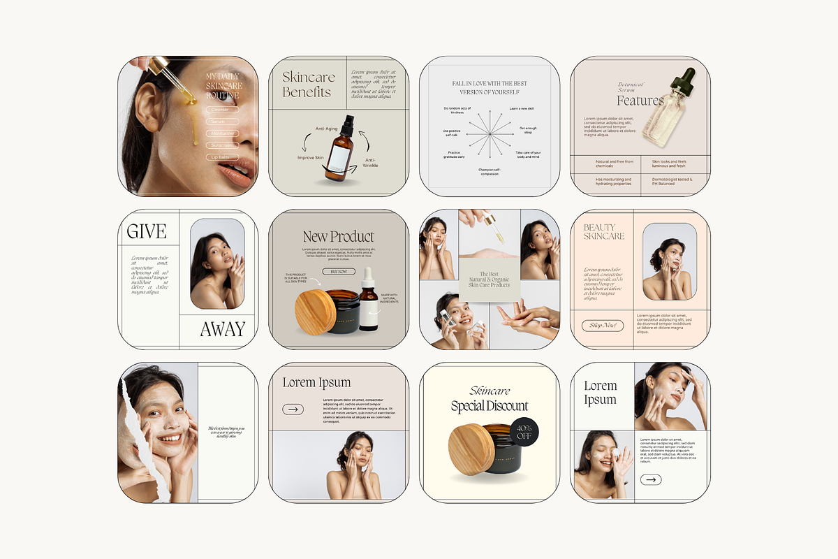 Skincare Instagram Post Templates, a Social Media Template by marmaries (Photo 6 of 6)
