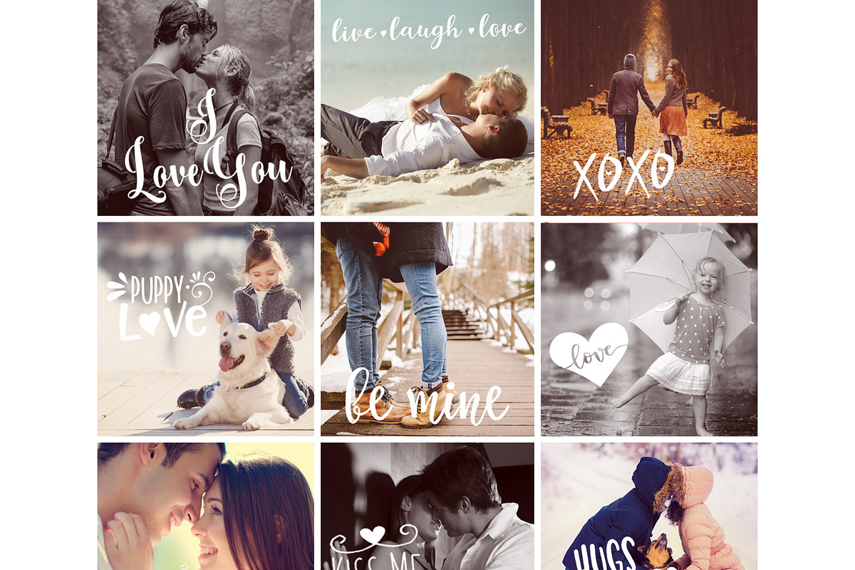 Wedding - Love Text Photo Overlays