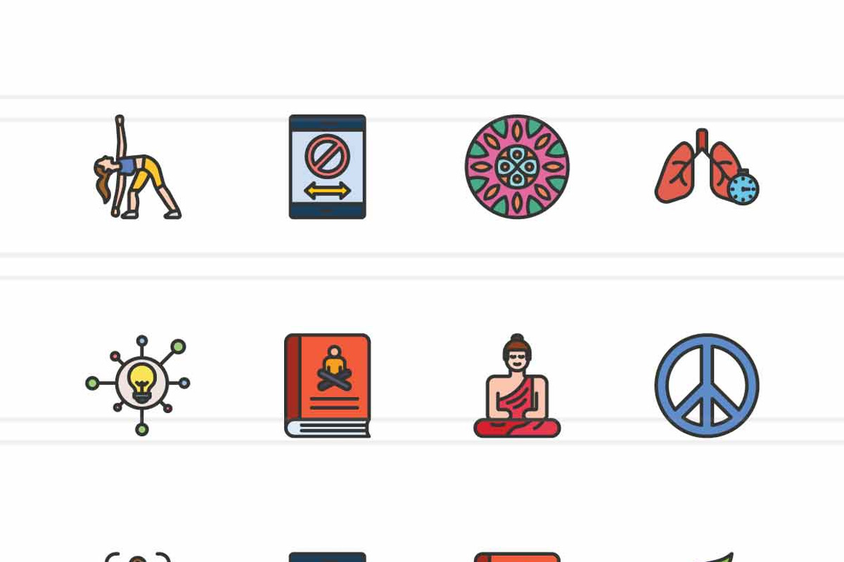 Mindfulness & Meditation Filled Line, an Icon by IconBunny (Photo 2 of 2)