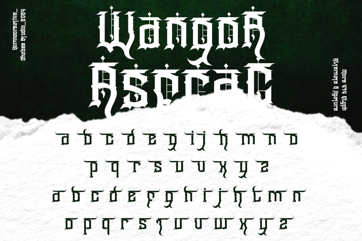 Wangor Asfrac - Modern Blackletter, a Blackletter Font by Dhabee (Photo 3 of 15)