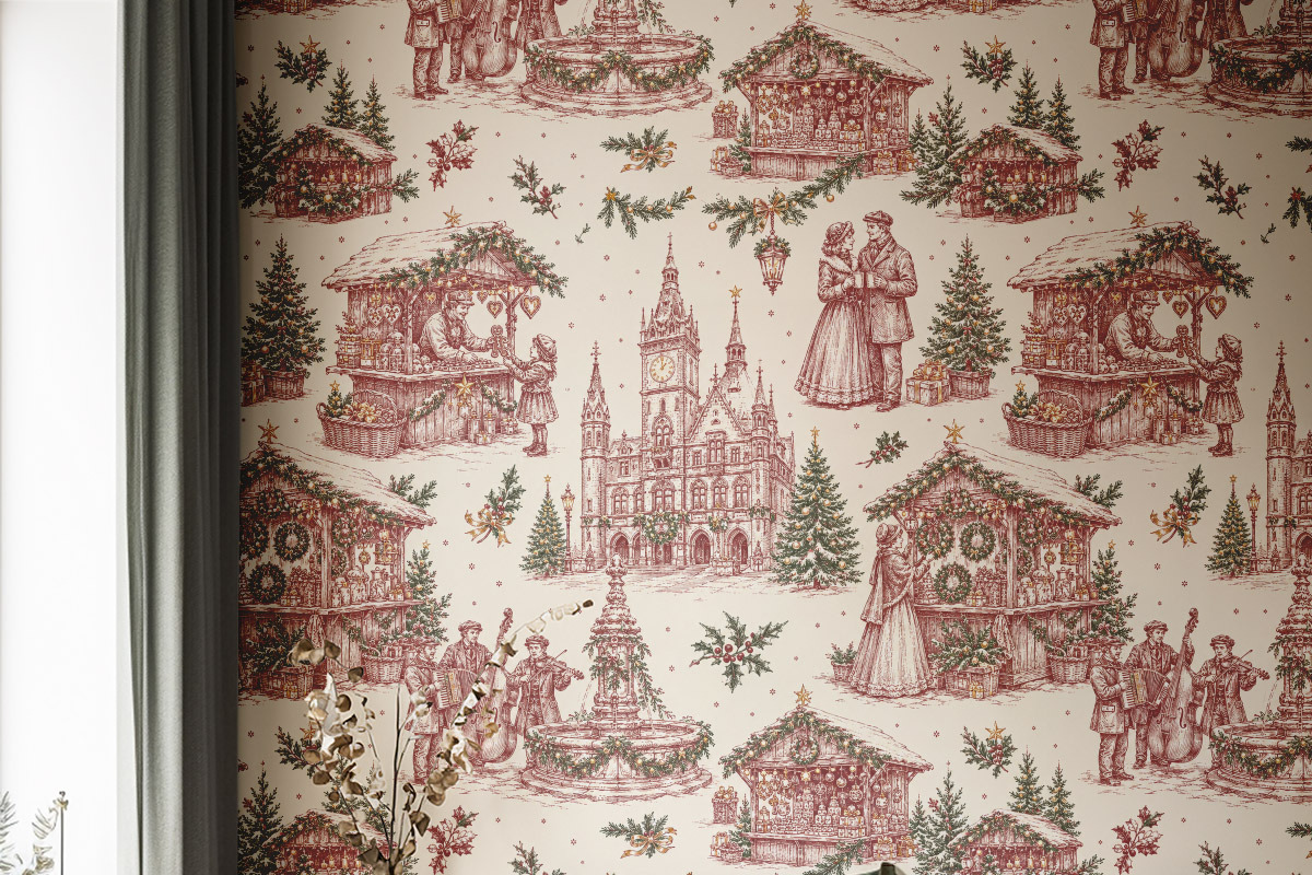 Vintage Christmas Toile Pattern, a Pattern Graphic by Olya Creative (Photo 8 of 10)