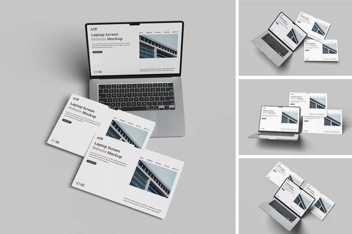 Laptop Screen Website Mockup PSD, a Mac Mockup by MA-KING_ART (Photo 1 of 5)