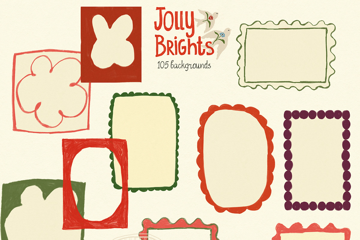 Christmas Backgrounds & Frames, a Decorative Illustration by whiteheartdesign (Photo 17 of 20)
