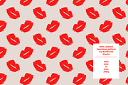 Red Lipstick Seamless Pattern, a Pattern Graphic by Bonfloret Studio (Thumbnail 1 of 3)