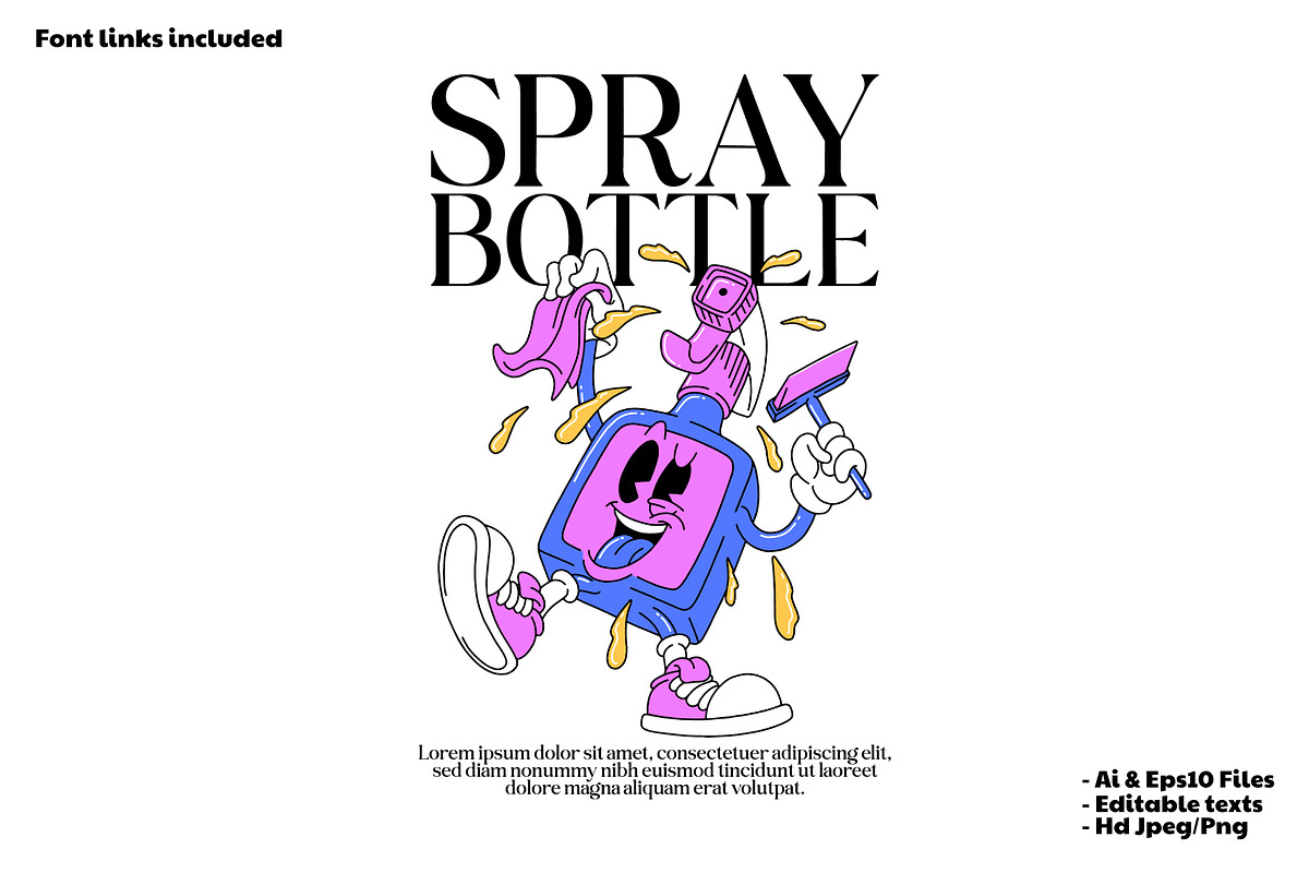 happy spray bottle mascot, a Branding & Logo Template by Judsart (Photo 1 of 3)