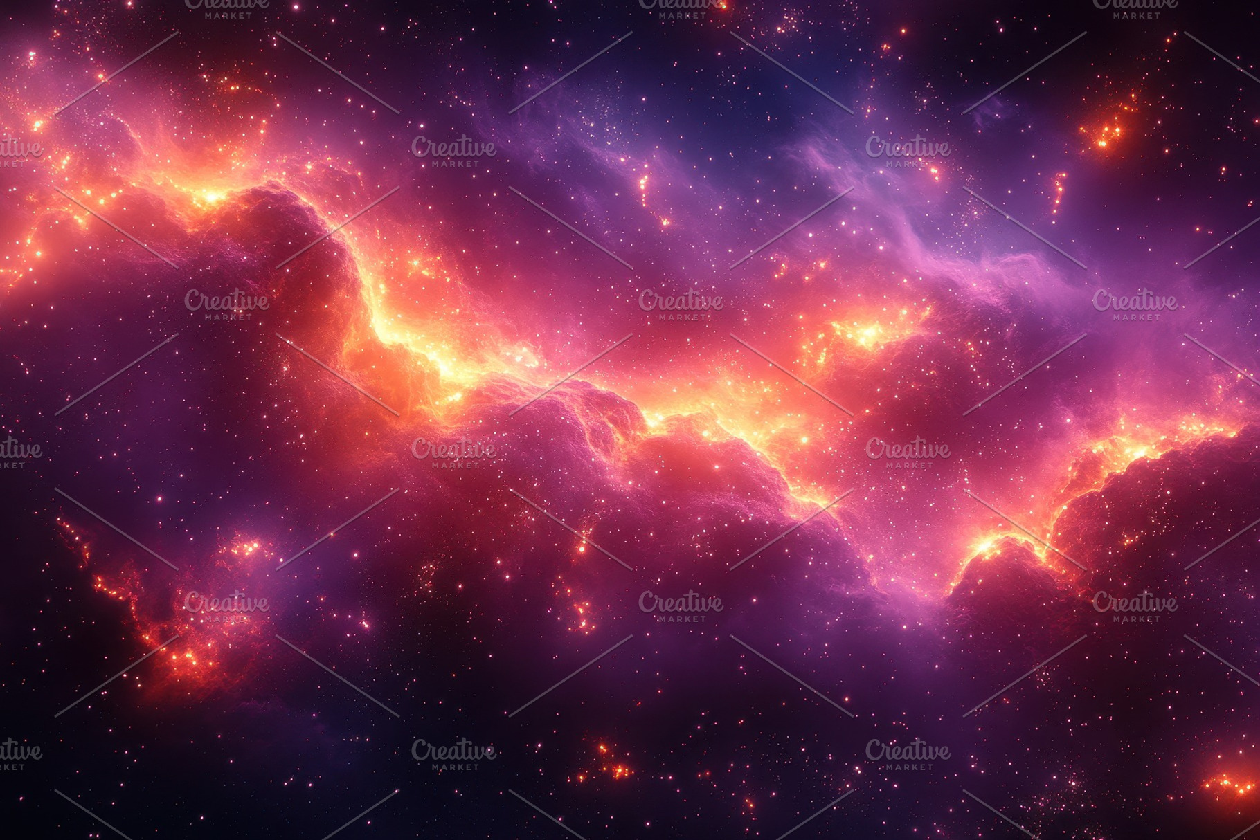 Vibrant cosmic clouds illuminated by, a Photo by Tanuart