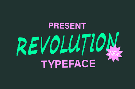 Brush font Revolution.
