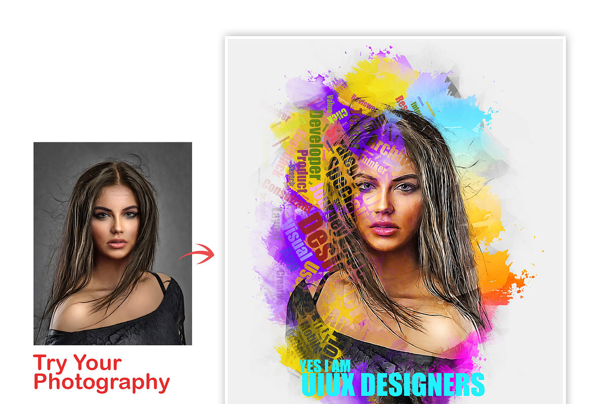 Unique Portrait Text Photo Effect, an Action Add-On by MRI STUDIO (Photo 12 of 42)