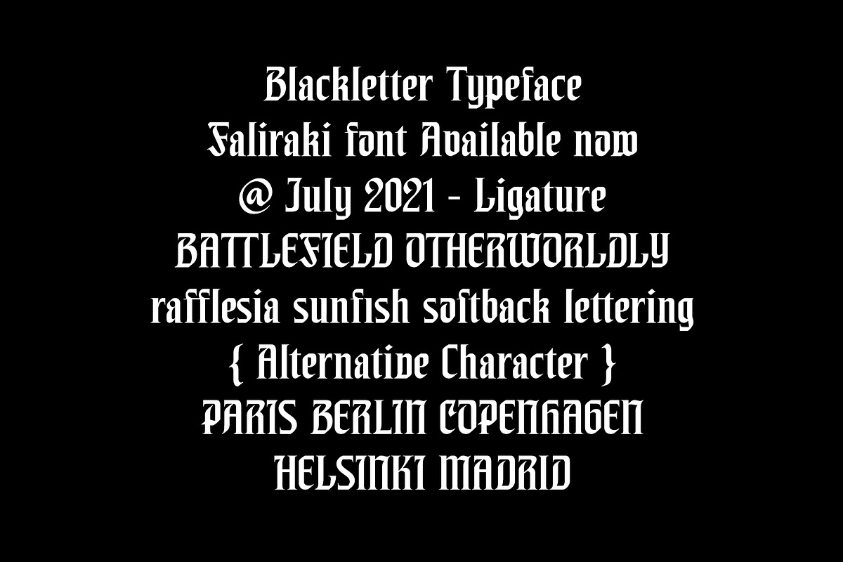 ED Faliraki Typeface, a Blackletter Font by Emyself Design (Photo 4 of 10)