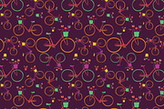 Vector bike seamless patterns., a Pattern Graphic by Little A (Aigul) (Thumbnail 1 of 4)