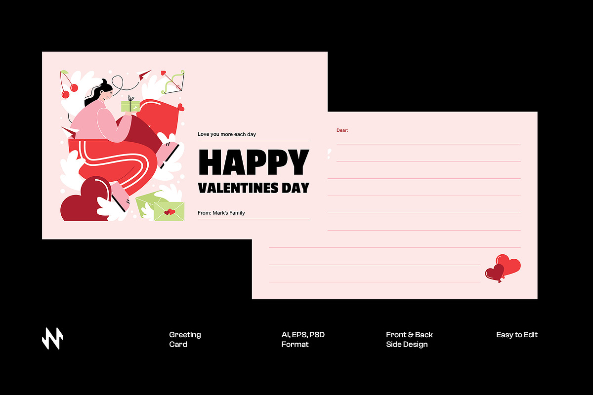Valentine Greeting Card, a Card Template by Neermana (Photo 1 of 4)