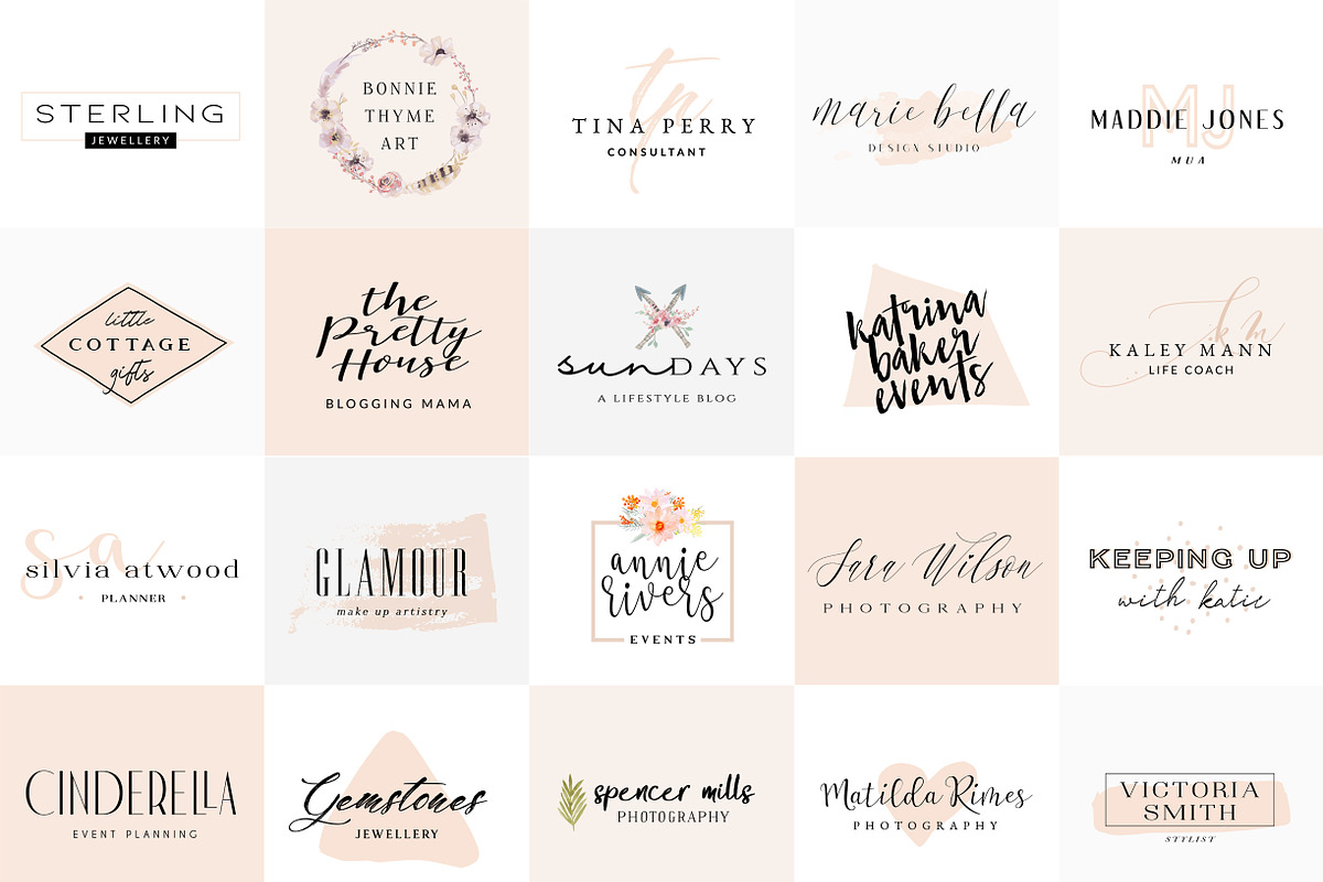 SALE! Feminine Logo Bundle Set, a Branding & Logo Template by With Love Ethel (Photo 3 of 5)