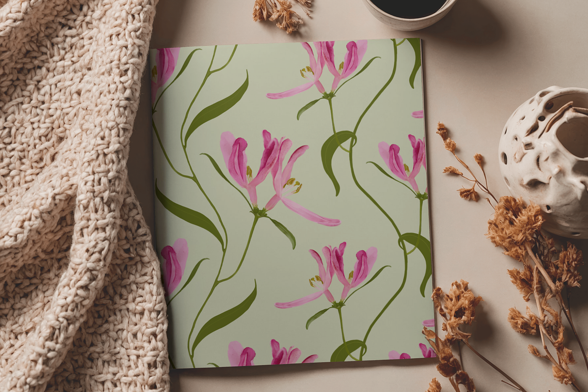 Blushing Honeysuckle Pattern, a Pattern Graphic by dxxb studio (Photo 2 of 3)