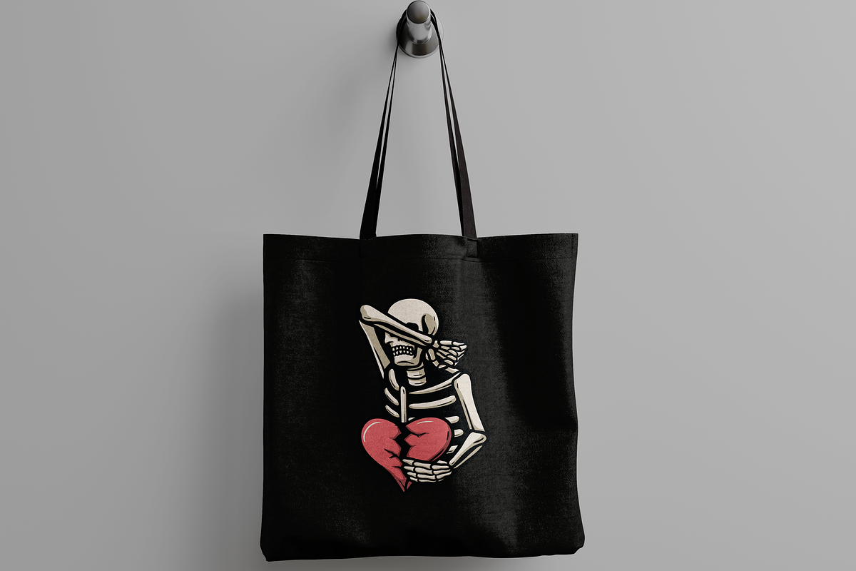 Skeleton Holding Broken Heart, an Object Illustration by nomlimo.com (Photo 2 of 3)