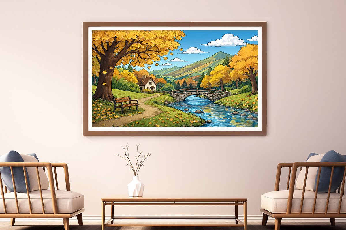 Autumn Fall Landscape Wallpaper, a Wallpaper Graphic by Forhadx5 (Photo 7 of 9)
