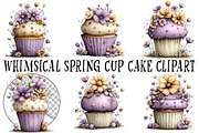Whimsical Spring Cup Cake Clipart, an Illustration by OK Design (Thumbnail 2 of 6)