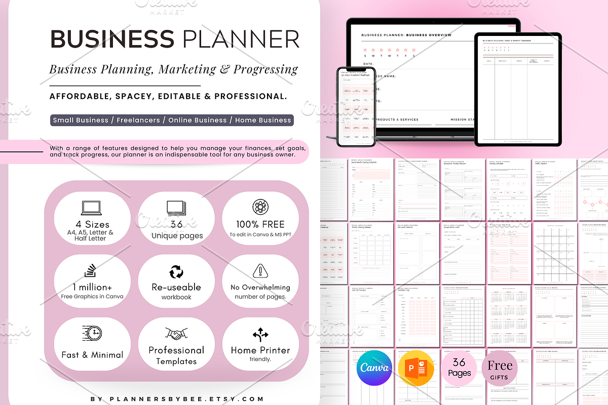 Start-Up / Small Business Planner, a Print Template by PlannersByBee (Photo 1 of 6)