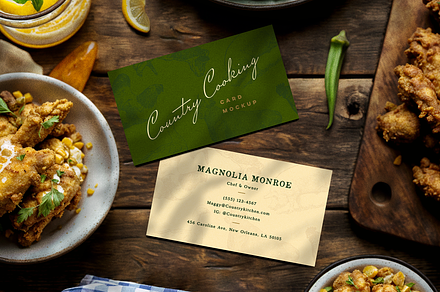 Soul Food Business Card Mockup