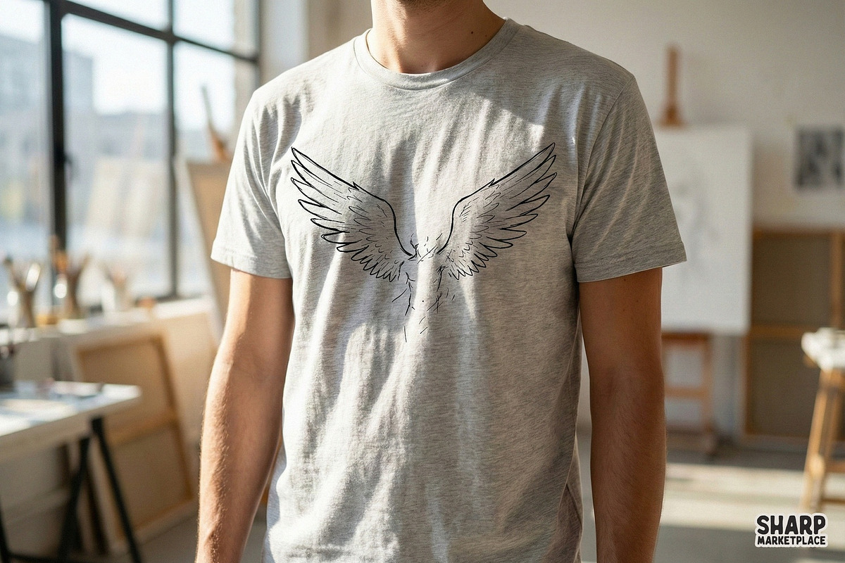 Angel Wings PNG, Minimalist Line, an Illustration by SharpMarketplace (Photo 2 of 4)