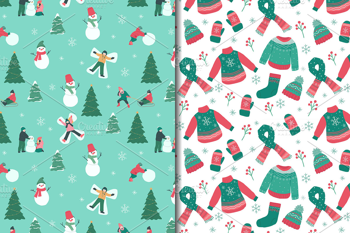 Winter Holiday Pattern Collection, a Pattern Graphic by CreativeChristiana (Photo 9 of 9)