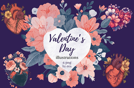 Floral Hearts Valentine's Day Png