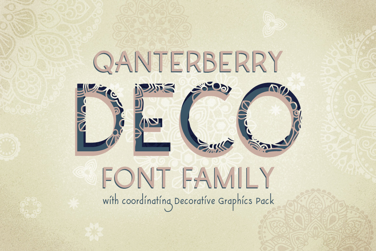 Mandala and Font Family-Qanterberry