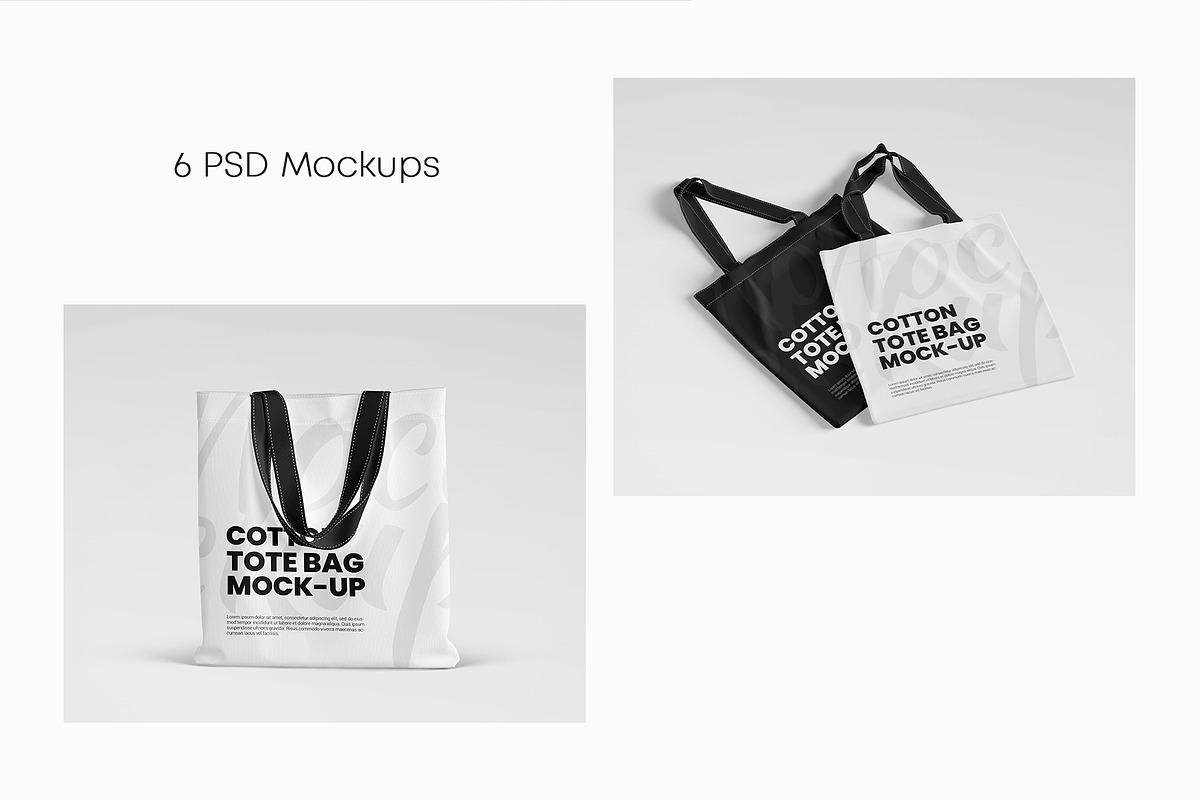 6 Cotton Shopping Tote Bag Mockups, a Product Mockup by Graphic Bird (Photo 3 of 6)