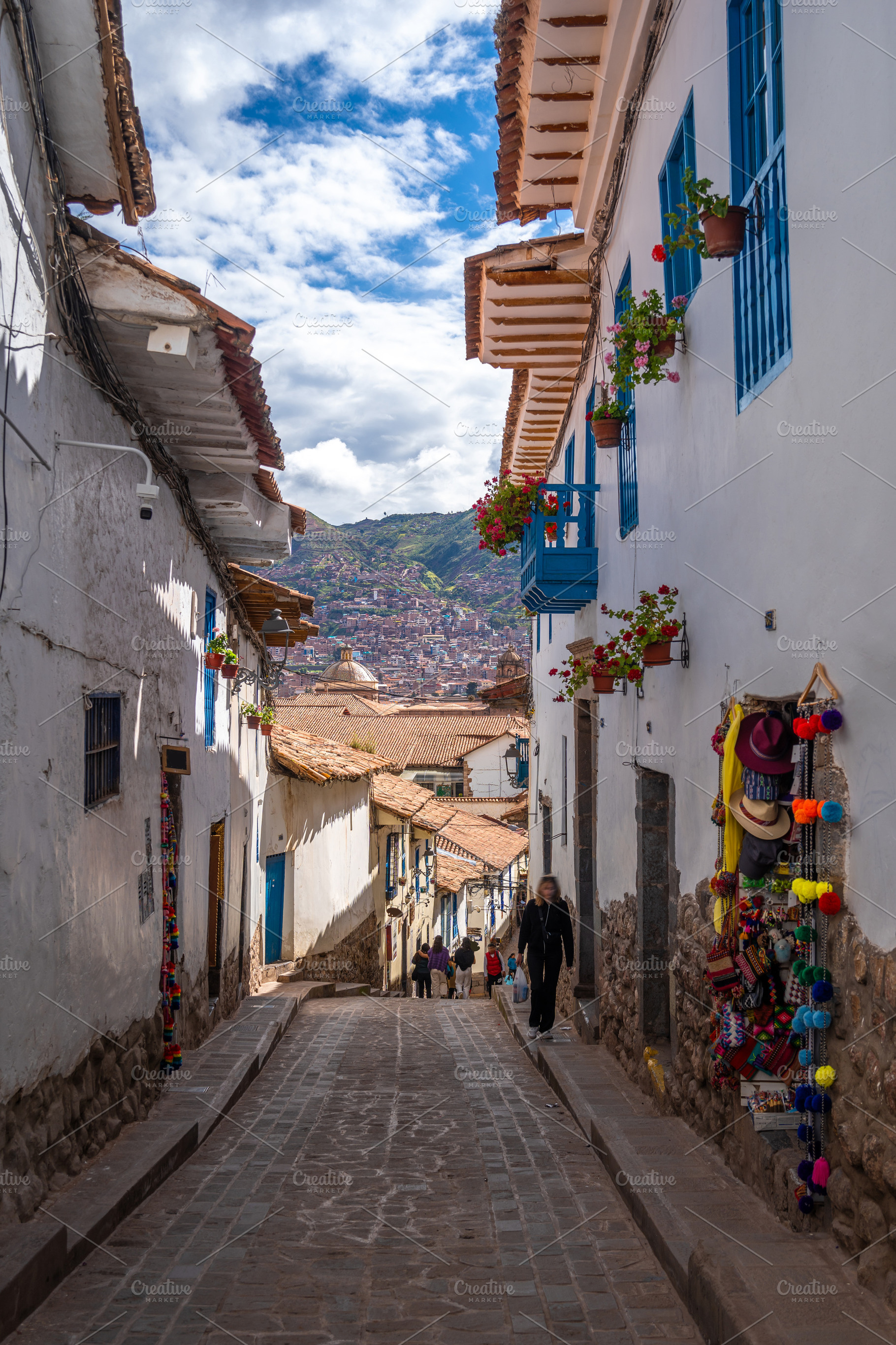 Charming Street in San Blas Neighborhood, Cusco, with Whitewashe, an Architecture Photo by GoodGoods