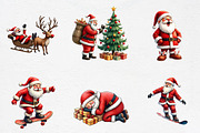 Funny Christmas Santa Clipart 1Bundl, an Illustration by CrexoraLab (Thumbnail 5 of 5)