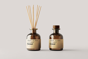 Amber Glass Reed Diffuser Mockups