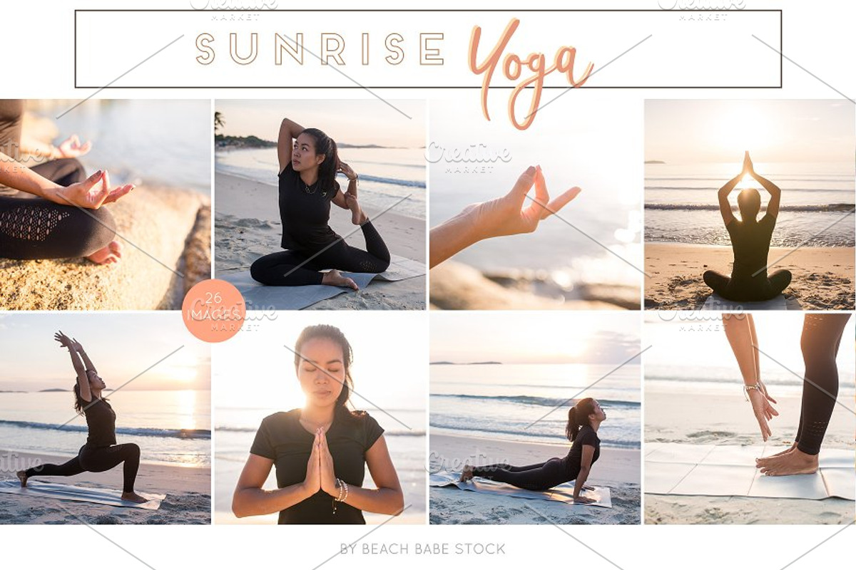 Sunrise Yoga Practice Photo Set, a Person Photo by Beach Babe Stock (Photo 1 of 5)
