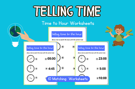 Telling Time to the Hour Worksheets