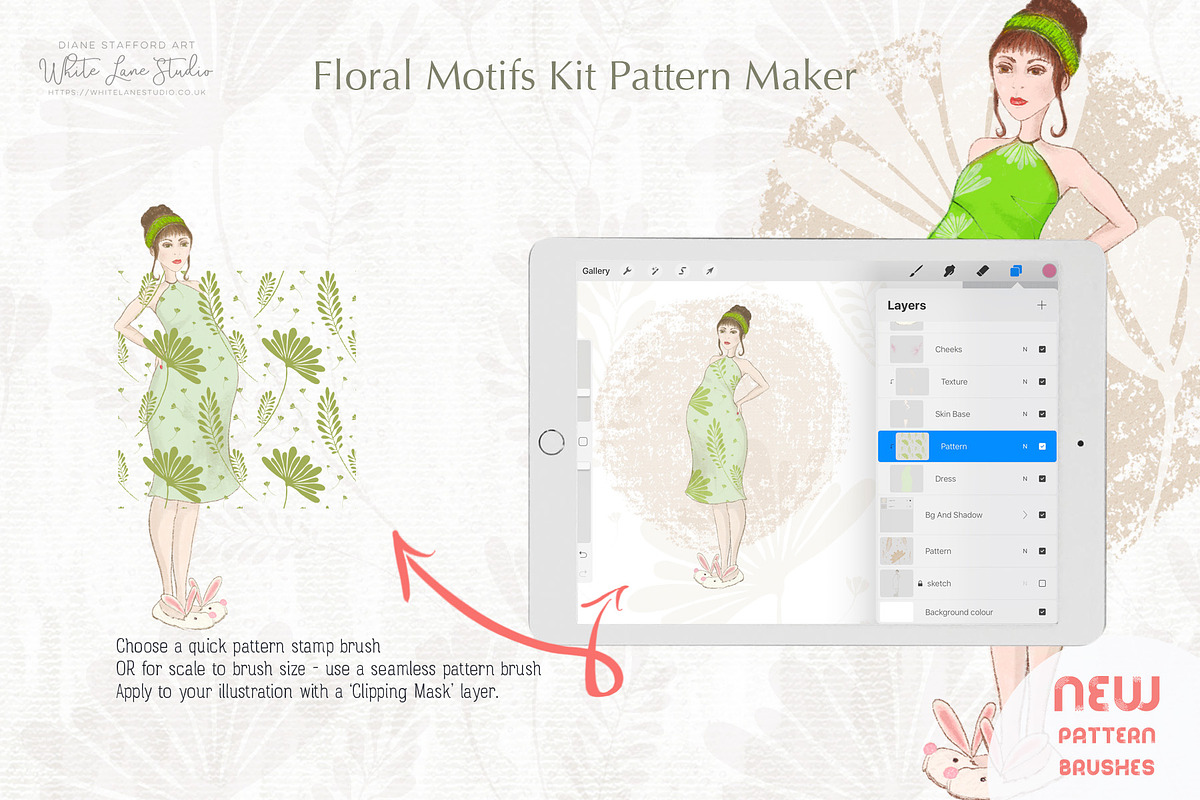 Procreate Brushes Floral Motifs Kit, a Brush Add-On by White Lane Studio (Photo 9 of 12)