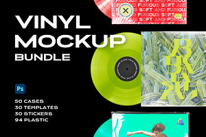 Vinyl Mockup Bundle Template Record