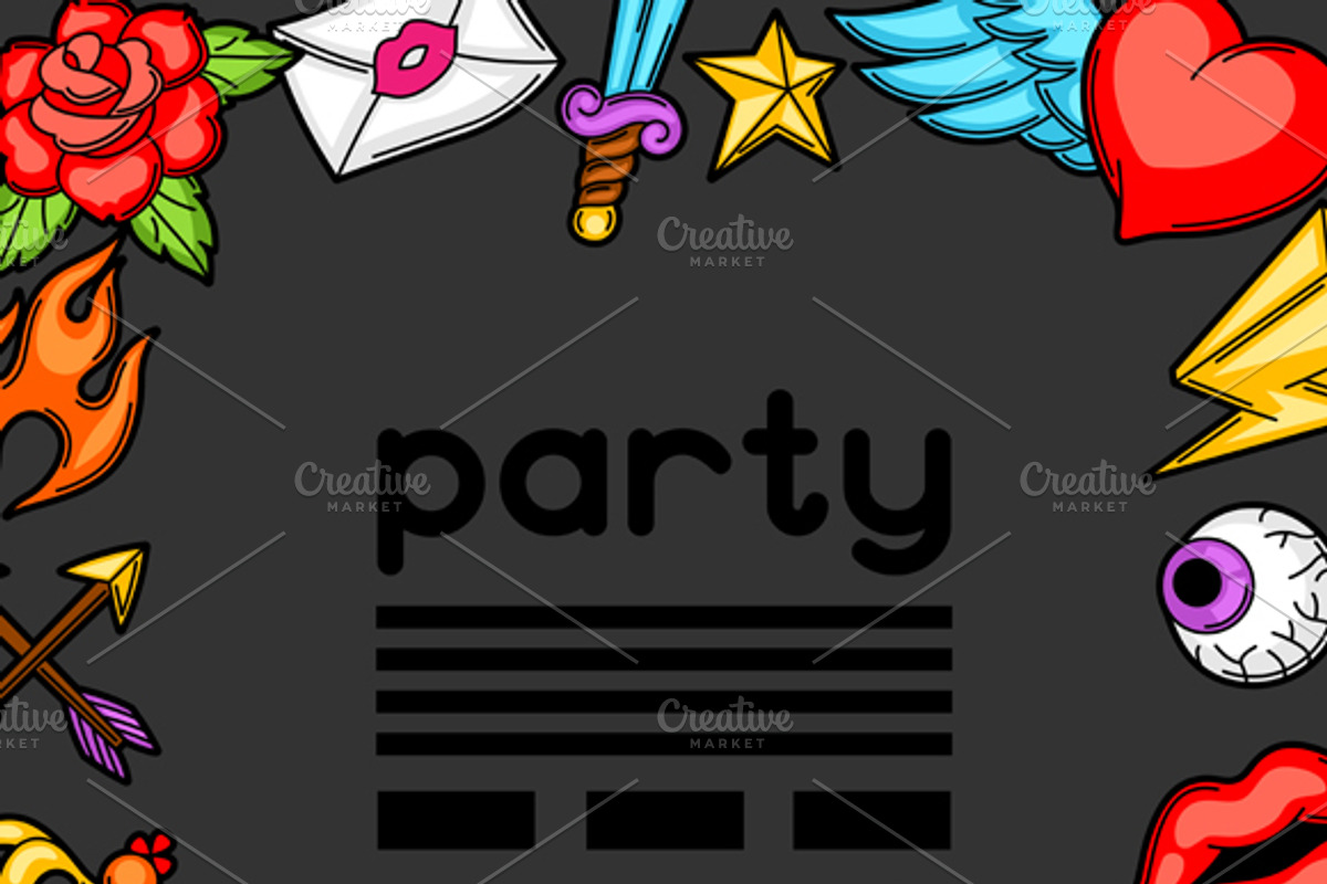 Invitations with tattoo symbols., a Card Template by incomible (Photo 3 of 3)