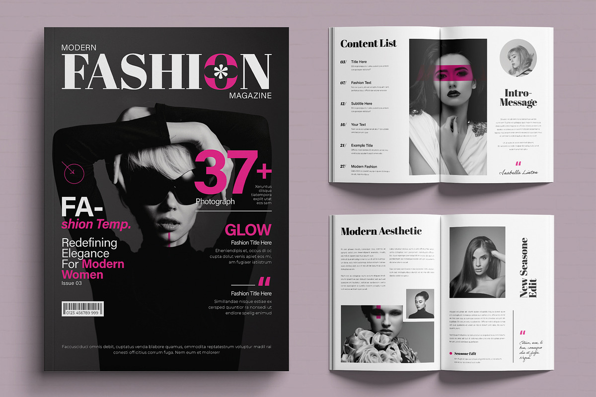 Fashion Magazine Template, a Magazine Template by MightyDesign (Photo 1 of 6)