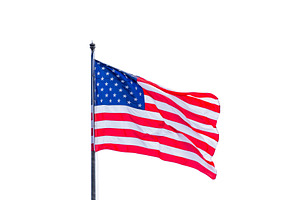 American flag isolated over a white, an Abstract Photo by Maria Kray