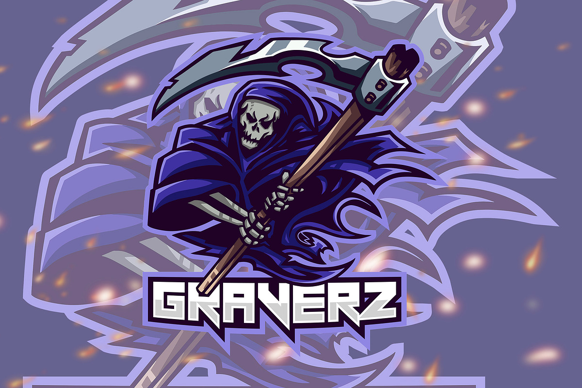 Graverz Skull Squad Esport Gaming Lo, a Branding & Logo Template by Giant Design